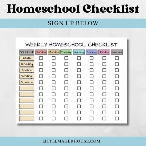 Free Printable Homeschool Schedule Checklist Homeschool Checklist Printable, Homeschool Checklist For Kids, Homeschool Daily Schedule Template, Printable Homeschool Schedule, Homeschool Checklist, Homeschool Daily Schedule, Homeschooling Schedule, Curriculum Planner, Free Printable Chore Charts