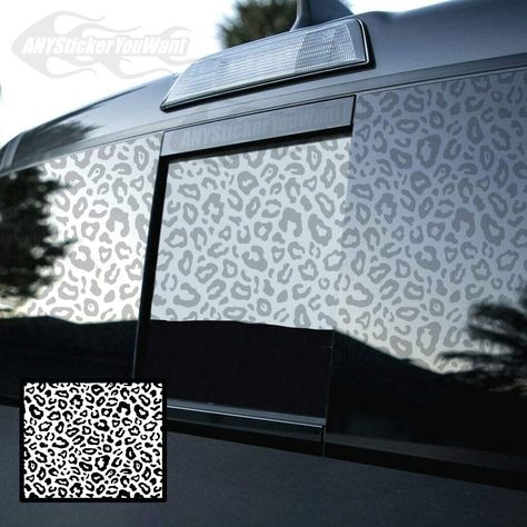 PRICES MAY VARY. One 22" x 72" decal Fits & Compatible with almost ANY rear truck window. (Please measure your window before ordering). Decals need to be trimmed for exact fit but is a simple installation. The default color for this item is matte black, but you can choose any color why ordering. We only use the highest of quality of vinyl for our designs. This decal not only works for the rear windows, but are great on any smooth surface. Some people purchase 2, one for each side of their vehicl Leopard Print Car Window Decal, Prius Car Accessories, Truck Inside Decor, Cute Truck Accessories, Exterior Car Mods, Truck Accessories For Women, Funny Car Stickers For Women, Truck Decorations Interior, Cute Car Decorations Interior