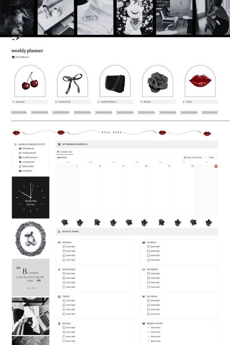 #Notion_Dashboard_Ideas #Notion_Life_Planner #Aesthetic_Notion #Notion_Dashboard Notion Dashboard Ideas, Notion Life Planner, Notion Dashboard, Aesthetic Notion, Goal Tracking, Notion Templates, Weekly Planner Template, Academic Planner, Notion Template