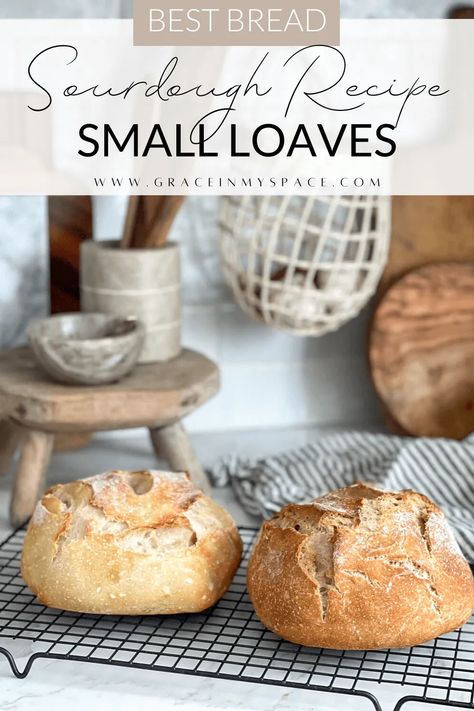 Farmers Market Sourdough Display, Small Batch Bread Recipes, Mini Sourdough Loaves, Beginner Sourdough, Dough Starter Recipe, Grace In My Space, Sourdough Starters, Loaf Bread Recipe, Easy Sourdough Bread Recipe