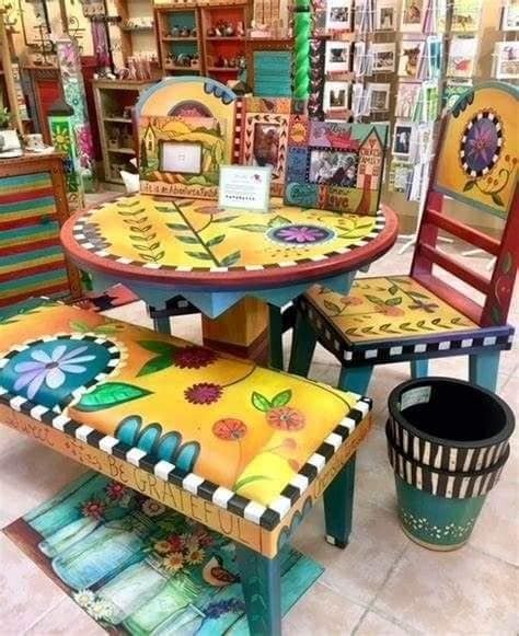 (9) Facebook Furniture Painting Patterns, Painted Kids Chairs, Painted Wooden Chairs, Hand Painted Chairs, Whimsical Painted Furniture, Sticks Furniture, Whimsical Furniture, Boho Furniture, Painted Chairs