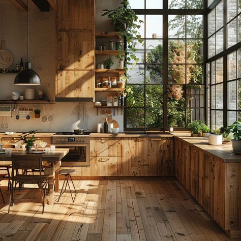 20+ L Shaped Kitchen Design Concepts in Rustic Style • 333+ Art Images L Shape Kitchen Table, Large L Shaped Kitchen With Island, L Shaped Islands In Kitchen, L Shaped Kitchen With Island, Small Rustic Kitchens, Wooden Dining Table Rustic, Natural Stone Backsplash, Inviting Kitchen, Vintage Kitchen Accessories