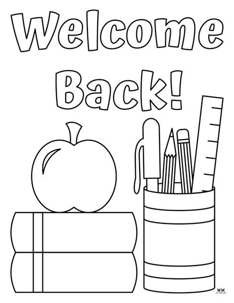 Choose from 25 unique back to school coloring pages perfect for your little ones during the back to school season. Print from home. 100% FREE! Welcome Back To School Art Preschool, The First Day Of School, Welcome Back To School Printables Free, Back To School Activity Sheets, Back To School Worksheets For Preschool, Welcome To Kindergarten Coloring Page, Welcome Back Coloring Page, Back To School Drawings, Welcome To Kindergarten Coloring Page Free Printable