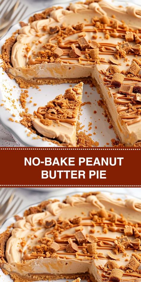 Graham Cracker Dessert Pie, No Bake Pie With Graham Cracker Crust, Gram Cracker Crust Desserts No Bake, Desserts With Graham Cracker Crust, Graham Cracker Crust Recipes, No Bake Pies With Graham Cracker Crust, Graham Cracker Crust No Bake, No Bake Graham Cracker Crust, Peanut Butter Pie No Bake