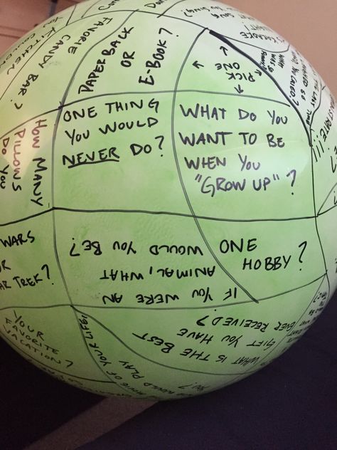 Get to know you game! Write a bunch of questions on a cheap ball from Target. Throw the ball around the circle and answer the question under your right thumb.  Make it a name game! Same deal just call out the name of the person you pass it to, to help Lear everyone's names! #namegames #reslife #energizer #icebreaker Get To Know You Board Game, Get To Know You Party Games, Get To Know You Games, Work Team Building, Get To Know You Activities, Name Game, Family Reunion Games, Icebreaker Activities, Youth Activities