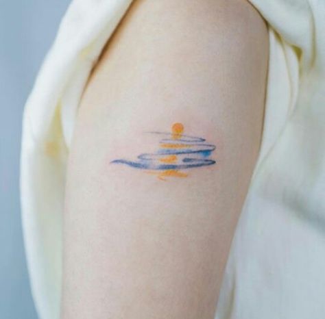 River Tattoo, Sunset Tattoo, Body Tattoo Design, Tribute Tattoos, Sunset Tattoos, Yin Yang Tattoos, Jesus Tattoo, Sweet Tattoos, Discreet Tattoos