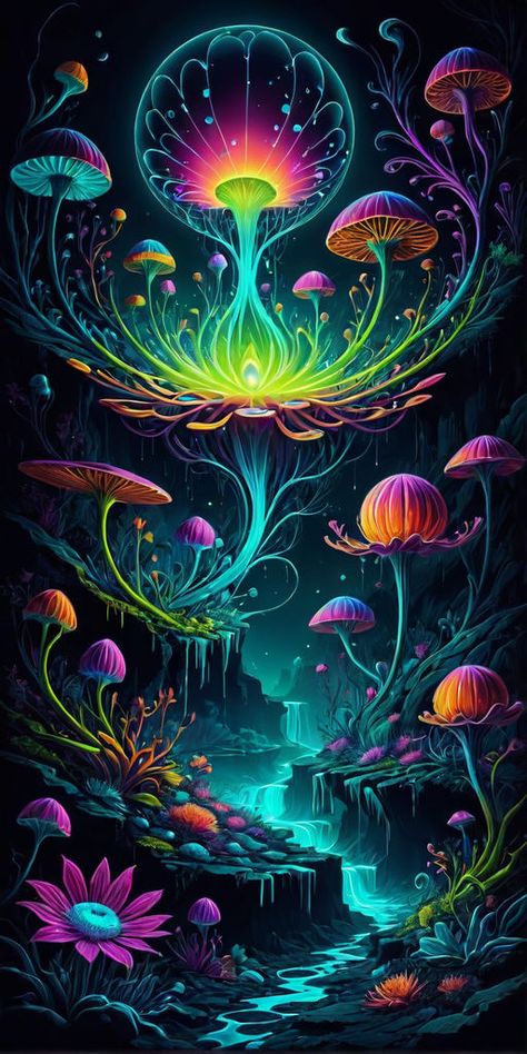 ✨ by Irina Kapi - Playground 3d Trippy Wallpaper, Shroom Tattoo, Fantasy Doodles, Trippy Tattoo, Mother Earth Art, Trippy Pictures, Trippy Wall, Acid Art, Trippy Designs