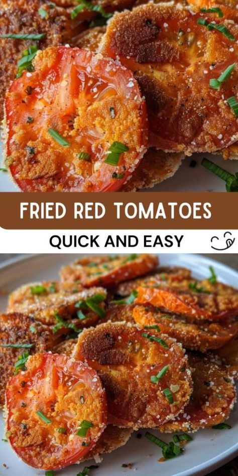 Fried Red Tomatoes Fried Green Tomatoes Recipe Easy, Fried Green Tomatoes Recipe, Fried Tomatoes, Lunch Appetizers, Beef Casserole Recipes, Fried Green Tomatoes, Red Tomato, Air Fryer Recipes Easy, Appetizer Salads