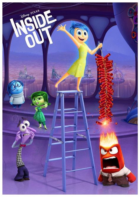 Disney's "Inside Out" poster Inside Out Poster, New Pixar Movies, Inside Out Movie, Joy Inside Out, Movie Inside Out, Inside Out Characters, Disney Illustration, Pixar Films, Disney Wiki