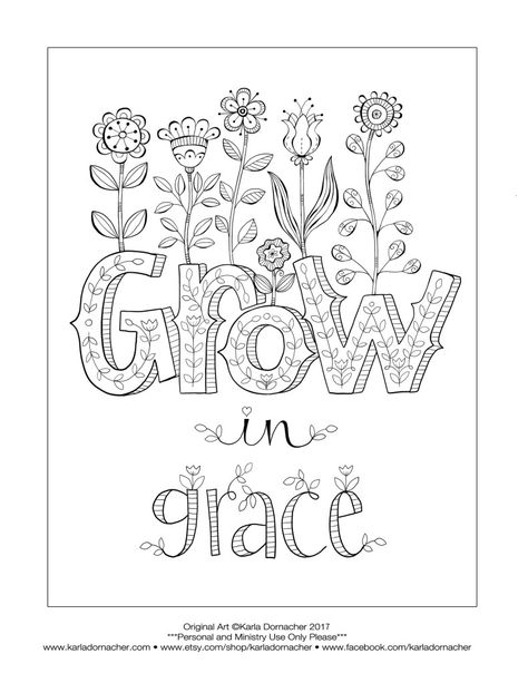 Growing in Grace Artist Table, Inspirational Drawings, Journaling Printables, Bible Journaling Printables, Bible Verse Coloring Page, Scripture Coloring, Zentangle Doodle, Study Art, Bible Verse Coloring