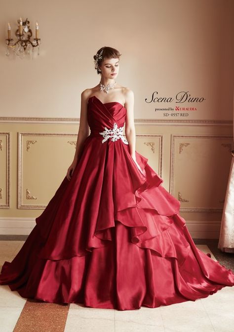 Poofy Dresses, Red Wedding Gowns, Poofy Dress, Frocks And Gowns, Western Dresses For Women, Fashion Show Dresses, Big Dresses, Long Formal Gowns, Red Gown