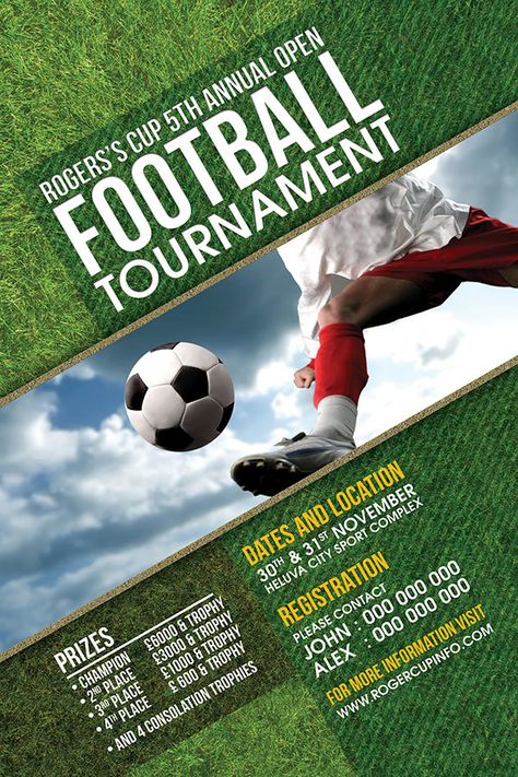 Football Tournament Flyer, Football Tournament Poster Design, Soccer Tournament Poster, Tournament Poster, Poster Creative, Soccer Tournament, Poster Template Free, About Football, Soccer Inspiration