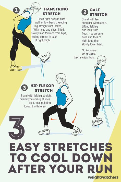 Cooling down after a run or workout is just as important as warming up! Try these 3 easy stretches that take only 30 seconds each! Your body will thank you. Free Workout Plans, Easy Stretches, After Running, Warm Down, Warming Up, Free Workouts, Running Tips, Health Advice, Weights Workout