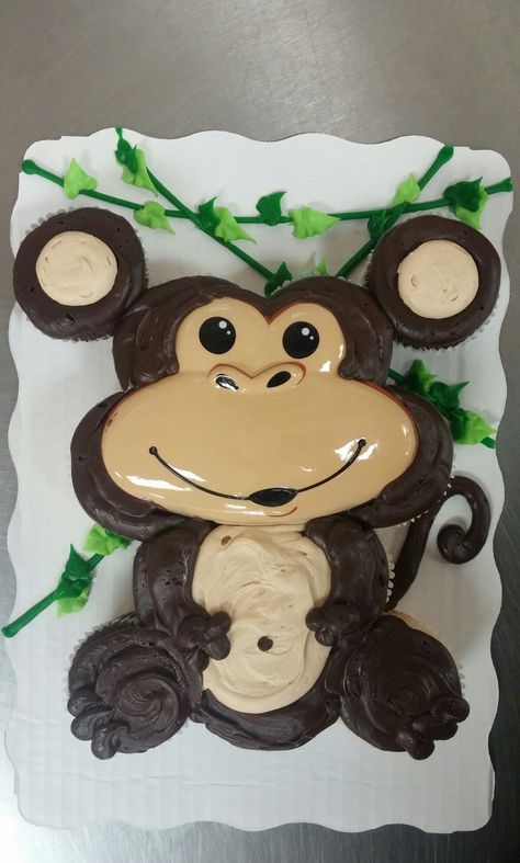 12 count cupcake cake 12 Count Cupcake Cakes Pull Apart, Monkey Cupcake Cake, Cupcake Cakes Pull Apart, Cupcake Pull Apart Cake, Cupcake Cake Ideas, Cupcake Pull Apart, Cuppy Cake, Easy Cupcakes Decoration, Monkey Cupcakes