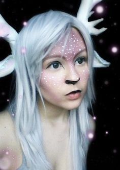 Narnia Makeup, Fawn Cosplay, Faun Makeup, Faun Cosplay, Fawn Makeup, Deer Halloween Makeup, Faun Costume, Fantasy Make-up, Deer Makeup