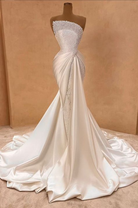 Aliexpress Dresses, Valdrin Sahiti, Expensive Wedding Dress, Dresses For Bride, Satin Mermaid Wedding Dress, Top Wedding Dress Designers, Dresses Luxury, Mermaid Wedding Dresses, Olivia Culpo