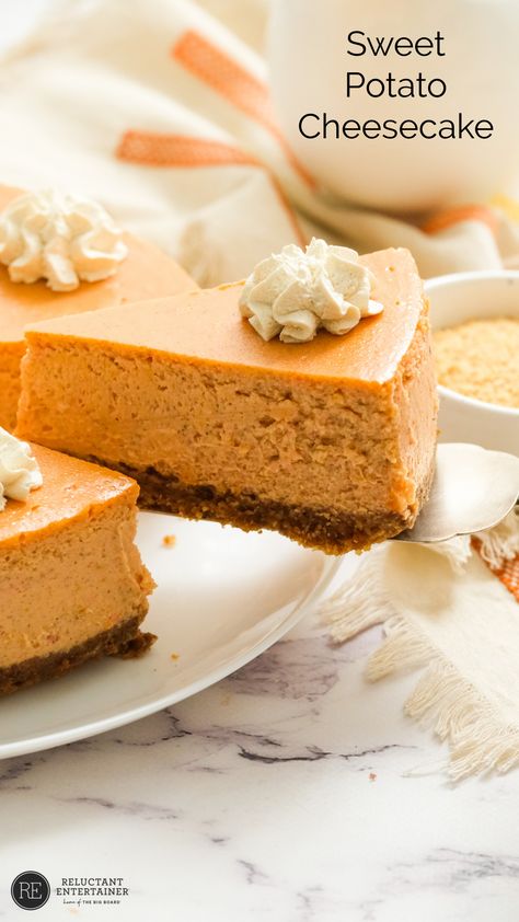 Unique Cheesecake Recipes, Sweet Potato Cheesecake, Eggnog Cheesecake, Cream Cheese Pie, Cheesecake Pie, Easy Cheesecake Recipes, Sweet Potato Pie, Cheesecake Recipe, Sweet Potato Recipes