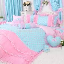 Candy Bedroom, Bedding Sets Blue, Pink And Blue Bedroom, Candy Room, Polka Dot Bedding, Ruffle Duvet Cover, Pink Bedroom For Girls, Kawaii Bedroom, Blue Bedding Sets