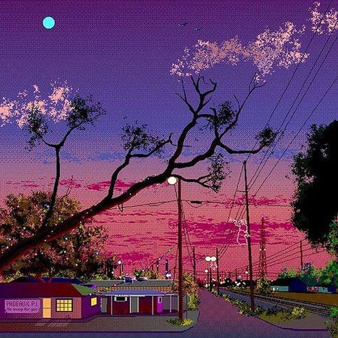 Photo geographyofrobots: Apple Street | IG: geographyofrobots   #Cloud #Clouds #BeautifulCloudySkies buff.ly/2NUcxlO Pixel Art Landscape, Piskel Art, Vaporwave Wallpaper, Pixel Art Background, Vaporwave Art, Arte 8 Bits, 8bit Art, Cool Pixel Art, New Retro Wave