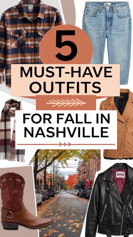 Get ready for fall in Music City! Discover the 5 must-have outfits that blend Nashville's vibrant style with seasonal charm. From cozy layers to chic accessories, these looks will keep you stylish as you enjoy the perfect autumn vibes. Click to explore your next favorite fall outfit!  #Nashville Fall Outfits In Nashville, What To Wear Nashville Fall, Nashville In Fall Outfits, Daytime Nashville Outfit Fall, Outfits Nashville Fall, Nashville In November Outfits Women, Nashville Outfits No Boots, Louisville Kentucky Outfit, Yellowstone Outfits For Women