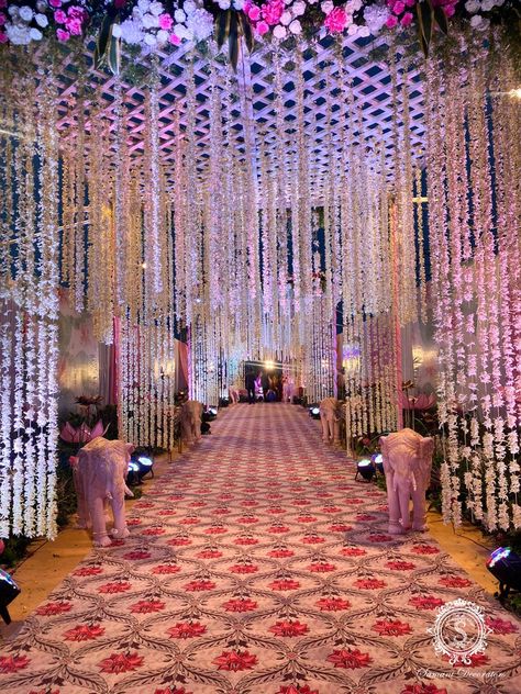 Blossoming Love: Flower-Adorned Wedding Gates Entryway Decor Wedding Entrance, Entryway Decor Indian Wedding, Entryway Decor For Wedding, Wedding Entrance Decor Entryway Indian, Wedding Gate Decoration Indian, Wedding Entrance Decor Entryway, Event Planning Board, Ivory Wedding Decor, Wedding Tent Decorations