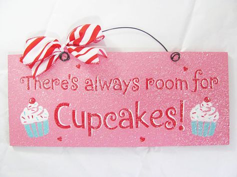 Christmas sign decor with glitterThere's by DiamondDustDesigns, $12.00 Cupcake Bedroom, Cake Humor, Christmas Sign Decor, Cupcake Wall Art, Cupcake Quotes, Cupcake Signs, Cupcake Crafts, Paint Accents, Baking Quotes