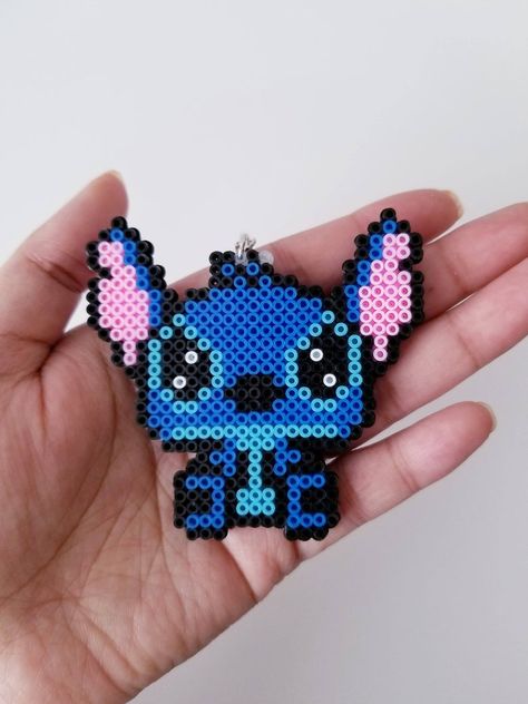 Hama Disney, Stitch Beads, Hamma Beads Ideas, Easy Perler Bead Patterns, Melty Bead Patterns, Easy Perler Beads Ideas, Hama Beads Design, Perler Bead Templates, Diy Perler Bead Crafts