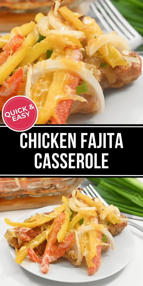 Cheesy Fajita Baked Chicken, Easy Chicken Fajita Casserole Recipe, Cheese Fajita Baked Chicken, Keto Chicken Fajita Casserole, Fajita Chicken Casserole Oven Baked, Mexican Chicken Bake, Chicken Fajita Casserole, Baked Chicken Fajitas, Mexican Chicken