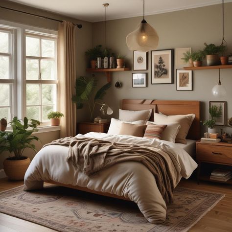 🌿🛏️ Comfy bed with mixed textures, wooden furniture, plants 🪴, shelves with books 📚, warm lights 💡, window for natural light, and a patterned rug to tie it all together. Perfect for a chill, homey vibe! 🏡✨
#odastudioAI #odaAIstudio #odastudio
#bedroomdecor #bedroom #bedroomideas #bedroominspiration #cozybedroom #modernbedroom #bedroomdesign #bedroomstyle #smallbedroom #bedroominterior Bedroom Ideas Lighting, Brussels Apartment, Plants Shelves, Shelves With Books, Plants And Books, Ivy Room, Photography House, California Life, Architecture Nature