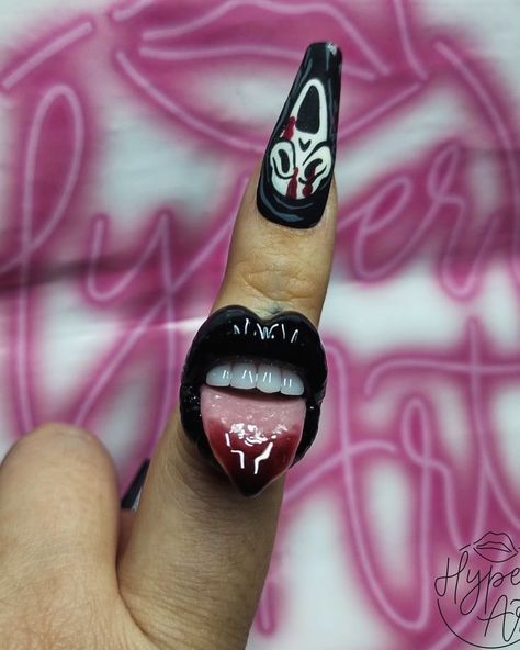 It’s Spooky Szn the nail baddie way 🩸🎃💀💅 So it’s right to give you the duo you love to see !! Custom mouth nail ring 🩸👅by the one and only: @hyperart.llc @hyperart.llc @hyperart.llc Custom Slasher spooky movie Nail set by me 💅 Check out all of @hyperart.llc pop sockets and accessories today !! SWIPE➡️➡️ to see the gore you’ve been longing for !! OUR SPOOKY CUSTOM SET PRICE LIST IS NOW AVAILABLE AT PRESSEDBYVIRGO.COM !! #PressOnNails #NailArtist #NailInspo #NailGoals #NailDesigns #... Slasher Nails, Mouth Nails, Gore Nails, Pop Sockets, Spooky Movies, Spooky Szn, Nail Ring, Sketchbook Art, The One And Only