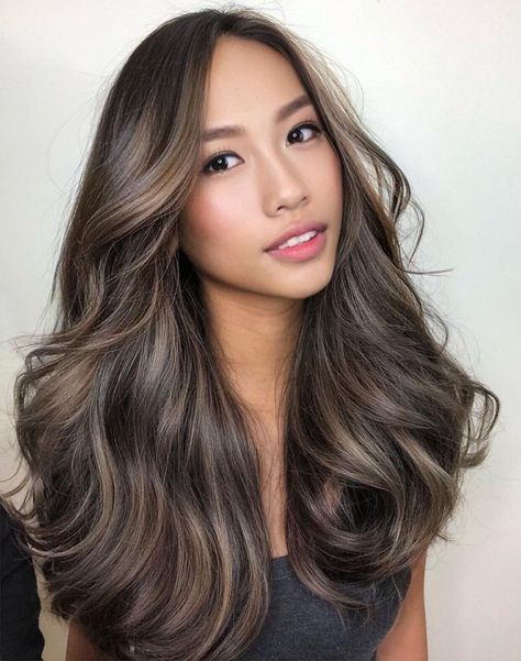 Low-Maintenance Ash Brown Hair Medium Ash Brown Hair, Light Ash Brown Hair, Brown Hair Trends, Ash Brown Balayage, Hair Color Asian, Ash Brown Hair Color, Black Hair Balayage, Ash Brown Hair, Brown Hair Inspo