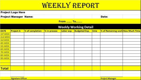 Weekly Report Templates - Free Report Templates Certificate Model, Weekly Report, Project Status Report, Report Cards, Business Report, Weekly Organization, Report Writing, Letter Form, Facility Management