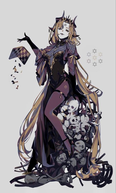 Persephone Character Design, Villainess Pose Reference, Villainess Aesthetic Outfit, Villainess Character Design, Character Design Dress, Sorceress Character Design, Witch Poses, Aesthetic Goth, Anime Fashion