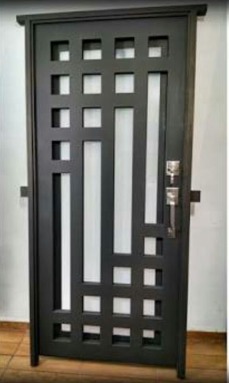 Mestre 1 Metal Gates Design, Home Window Grill Design, Window Grill Design Modern, Grill Gate Design, Metal Doors Design, Steel Door Design, Iron Door Design, Steel Gate Design, Grill Door Design