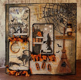 Kath's Blog......diary of the everyday life of a crafter: Simon Says...Make An Artist Trading Card Halloween Atc, Headbands Fabric, Barbie Products, Dollhouse Barbie, Halloween Shadow Box, Halloween Layout, Halloween Paper Crafts, Carte Halloween, Halloween Scrapbook