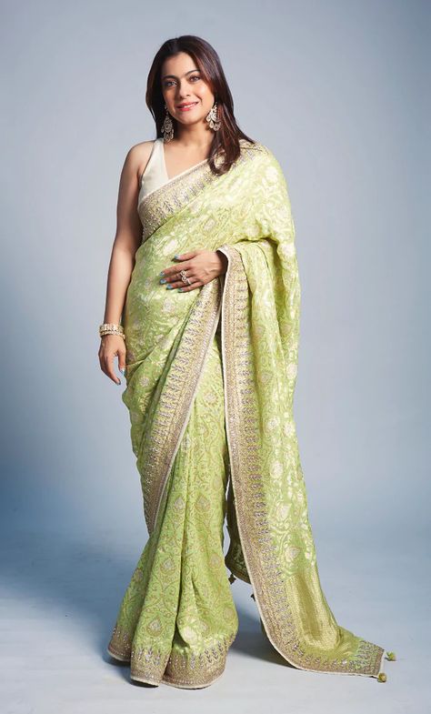 Designer Sarees For Wedding, Kajol Saree, Kajol Devgan, Sarees For Wedding, Anita Dongre, Latest Designer Sarees, Bride Sister, Indian Bridal Dress, Glam Look