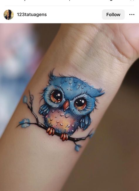 Baby Owl Tattoos, Tattoo Ideas Female Thigh, Cute Owl Tattoo, Mama Tattoo, Beautiful Tattoos For Women, Tattoos For Women Flowers, Tasteful Tattoos, Wrist Tattoos For Women, Classy Tattoos