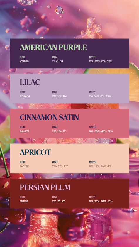 Colors:
472950
C0A4C4
D46A79
F6CBB6
78201B Colors With Gold Colour Palettes, Cloths Color Palette, Colour Swatches Aesthetic, Colour Pop Palette, Color Palette Astrology, Pink Blue Violet Color Palette, 20s Color Palette, Nail Colour Palette, Books Color Palette