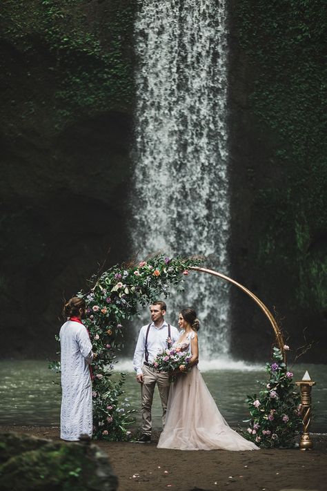 Bali waterfall wedding. Bali waterfall elopement Waterfall Elopement, Bali Waterfalls, Waterfall Wedding, Enchanted Forest Wedding, Bali Wedding, Future Wedding Plans, Elopement Wedding, Forest Wedding, Nature Wedding