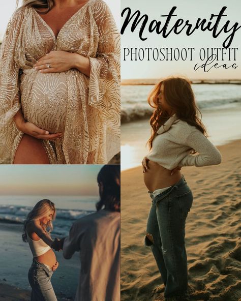 Dresses For Maternity Pictures, Jeans For Maternity Shoot, Maternity Photo Shoot Clothing Ideas, Maternity Photo Casual Outfits, Maternity Photo Shoot Clothes, Maternity Photography Clothes Ideas, Family Maternity Outfit Ideas, Maternity Shoot Clothes, Outdoor Boho Maternity Shoot