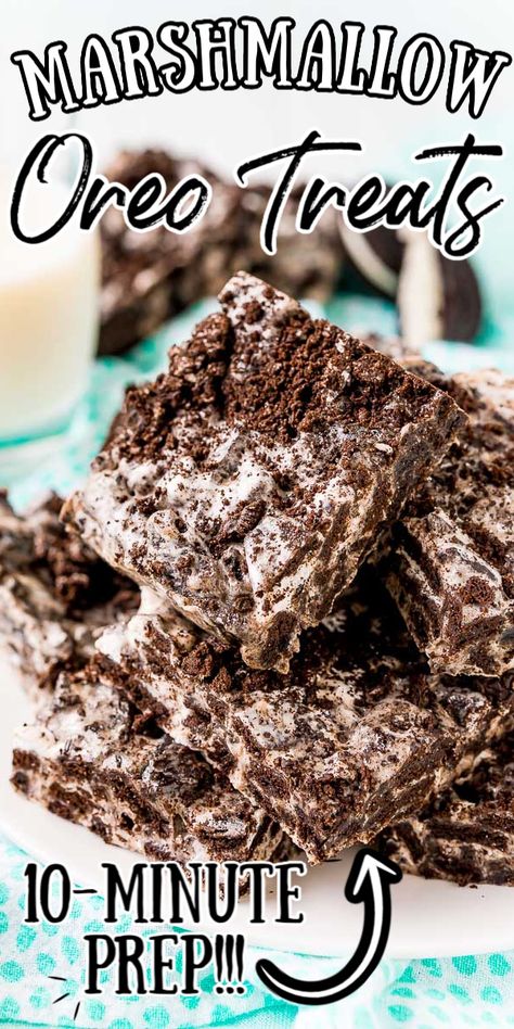 Oreo Marshmallow Bars, Marshmallow Dessert Recipes, Marshmallow Desserts, Oreo Treats, Oreo Biscuits, Oreo Flavors, Marshmallow Treats, Recipes With Marshmallows, Delectable Desserts