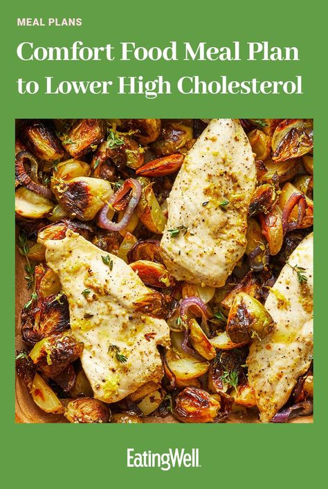 Think your favorite comfort foods are off-limits when trying to lower cholesterol? Think again. These heart-healthy dinner recipes prove that you can have the best of both worlds! #healthymealplans #healthyrecipes #mealplan #mealplanideas #mealplanning #mealprep#cholesterol#healthycholesterol#recipesforhealthycholesterol#highcholesterol#howtolowercholesterol Healthy Dinners For High Cholesterol, Meals To Lower Triglycerides, Breakfast For High Cholesterol, Heart Healthy Dinner Recipes, Foods To Lower Triglycerides, Potato And Asparagus Recipe, Lower High Cholesterol, Food Meal Plan, Foods For Heart Health