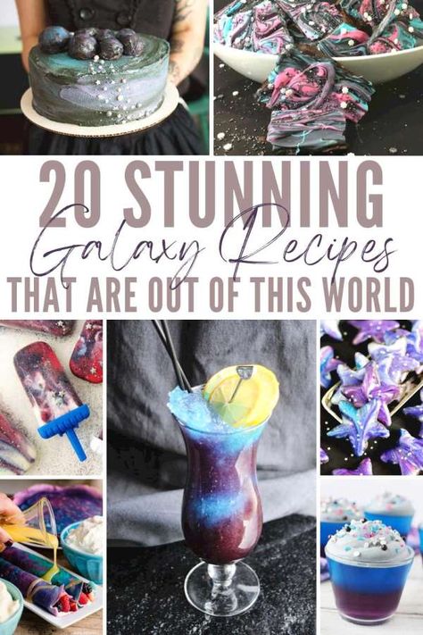 20+ Glaxay Themed Recipes That Are Out Of This World – Edible Crafts Space Theme Party Food, Space Themed Desserts, Space Party Food, Galaxy Ice Cream, Unicorn Space, Galaxy Desserts, Kids Birthday Food, Eclipse Party, Themed Recipes