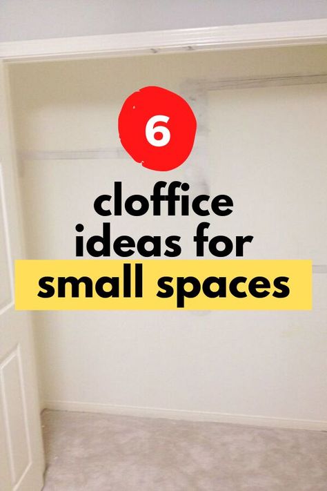 Closets Turned Into Office Space, Bedroom Closet Conversion Ideas, Cloffice Storage Ideas, Turn Closet Into Craft Space, Adding Closet Space, How To Close Off A Home Office, Desk In A Closet Ideas, Small Office Closet Ideas, Small Closet Turned Into Office