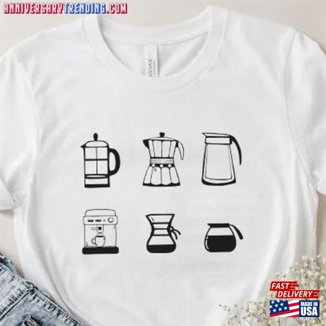 Coffee Pots Shirt Barista Maker Gift Idea For T-Shirt Classic Check more at https://anniversarytrending.com/product/coffee-pots-shirt-barista-maker-gift-idea-for-t-shirt-classic/ Coffee Pots, Coffee Pot, Cafe, Coffee, Gifts, T Shirt