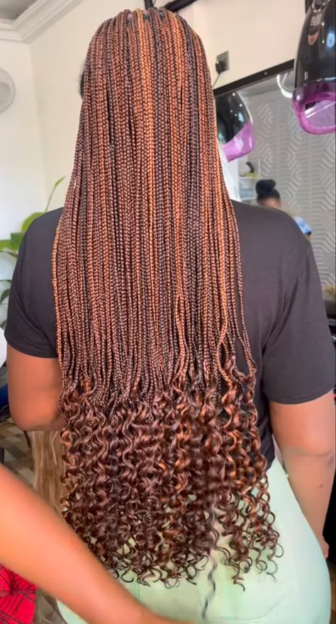 Notlessbox Braids Styles Long Colours, Notlessbox Braids With Curls With Color, Pretty Knotless Braids, Small Knotless Box Braids With Curls, Notlessbox Braids Styles Long, Color 350 Knotless Braids, Pink Peekaboo Hair, Pink Peekaboo, Braids Styling