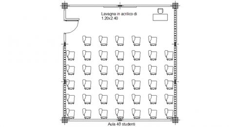 40 student classroom plan with architecture view dwg file Classroom Plans Architecture, Classroom Layout For 30 Students, Classroom Model Project, Class Plan Architecture, Classroom Plan Architecture, Auditorium Plan, Classroom Floor Plan, Classroom Architecture, Urban Ecology