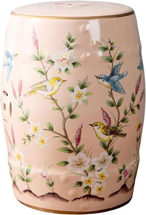 Decorative Ceramic Garden Stool, Glazed Ceramic Drum Stool with Flowers and Birds, for Living Room, Balcony, Garden, Etc (Color : CTGD-7) : Amazon.ca: Patio, Lawn & Garden Grandmillenial Style Interiors, Grandmillenial Style, Ceramic Garden Stools, Vietnam Art, Sewing Furniture, Patio Furniture Covers, Home Goods Decor, Floor Care, Garden Stool