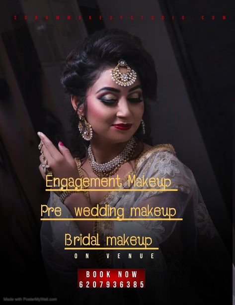 Makeup Engagement, Bridal Makeup Services, Mehndi Bridal, Pre Wedding Makeup, Beauty Salon Posters, Engagement Mehndi, Hd Makeup, Makeup Order, Engagement Makeup