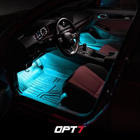 Amazon.com: OPT7 Aura Pro Interior Car Lights with Smart App Control, Color Change, Music Sync Inside Ambient Lighting Kit, Car LED Lights Under Dash Accessories, Charger Adapter 12V, 4pc Single Row LED Strip : Automotive Car Led Lights, Charger Adapter, Color Kit, App Control, Car Led, Car Lights, Led Strip, Neon Lighting, Ambient Lighting